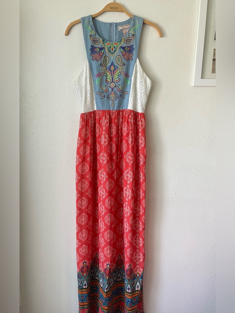 Flying Toma maxi embroidered boho dress